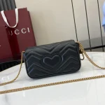 GUCCI GG Marmont迷你粉紅皮革斜揹包-476433：圖片 4