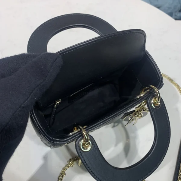 Dior Lady mini 黑色斜挎包mini-M0505：圖片 9