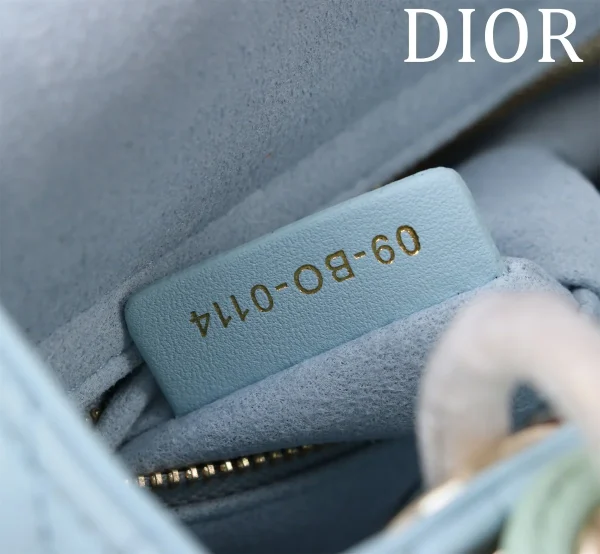 Dior Lady mini 淺藍羊皮斜挎包mini-M0505：圖片 10
