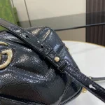 GUCCI GG Marmont黑色漆皮肩揹包-802448：圖片 8
