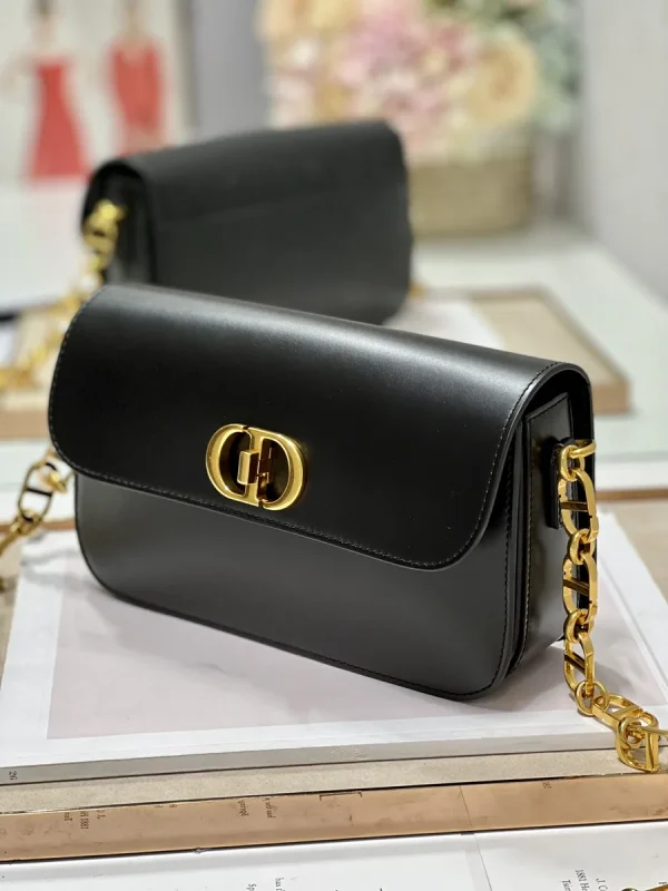Dior 30 Montaigne 黑色小牛皮斜挎包小號PM-M9260：圖片 3