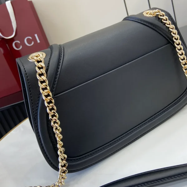 GUCCI Gucci Blondie小號黑色皮革斜揹包-815715：圖片 8