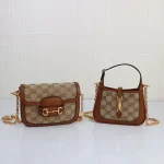 GUCCI Jackie 1961迷你駝棕帆布斜揹包-675799：圖片 9