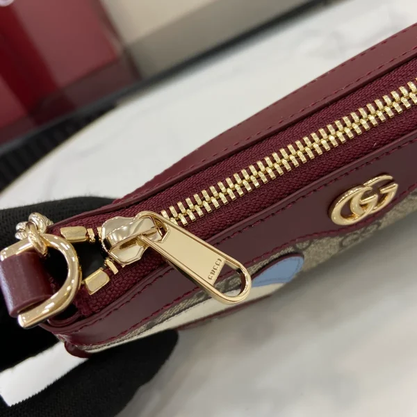 GUCCI GG Monogram紅棕貓頭鷹斜背包-818763：圖片 8