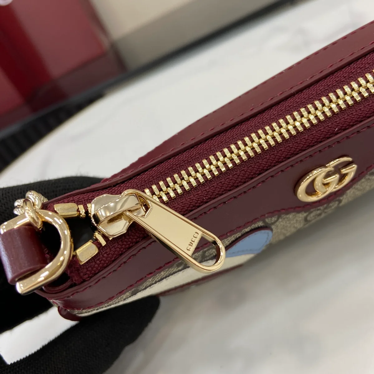 GUCCI GG Monogram紅棕貓頭鷹斜背包-818763 7 GUCCI GG Monogram紅棕貓頭鷹斜背包-818763