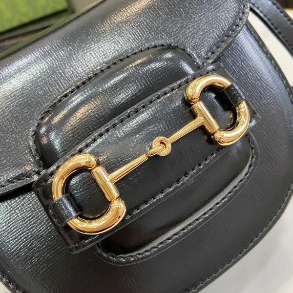 GUCCI Horsebit 1955米棕皮革肩揹包-781387：圖片 6