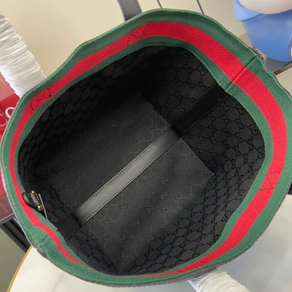 GUCCI Totissima小號黑色帆布手提包-788211：圖片 9