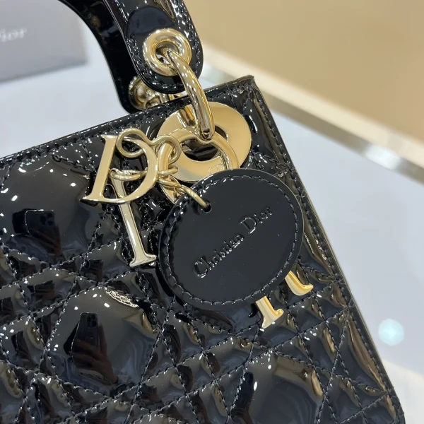 Dior Lady mini 黑色羊皮斜挎包mini-M0505：圖片 7