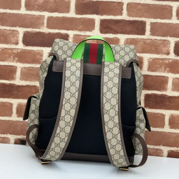 GUCCI Ophidia中號米棕帆布後揹包-598140：圖片 4