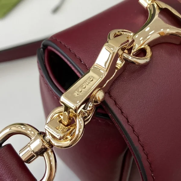 GUCCI Horsebit 1955小號紅米手提包-815206：圖片 7
