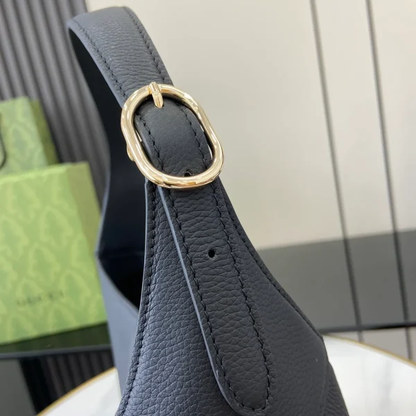 GUCCI Jackie 1961中號黑色皮革肩揹包-810229：圖片 8