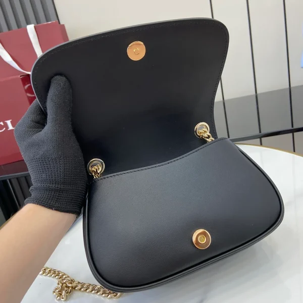 GUCCI Blondie黑色皮革肩揹包-815711：圖片 9