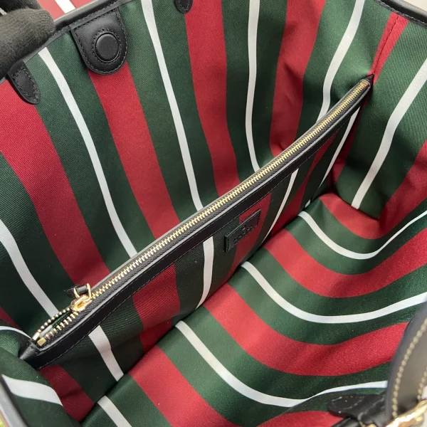 GUCCI GG Emblem中號米棕帆布托特包-815213：圖片 9