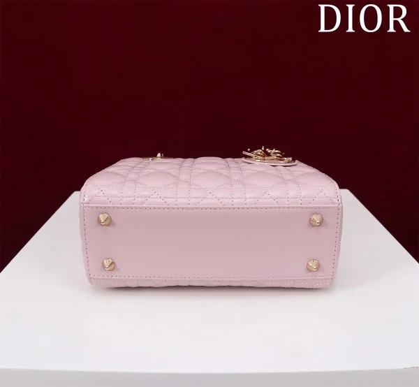 Dior Lady 胭脂粉羊皮斜挎包小號PM-M0538：圖片 4
