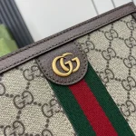 GUCCI Ophidia迷你米棕帆布斜揹包-795467：圖片 6