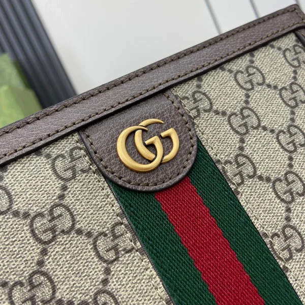 GUCCI Ophidia迷你米棕帆布斜揹包-795467：圖片 6