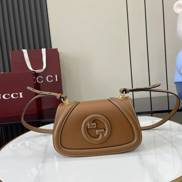 GUCCI Blondie迷你米棕帆布斜背包-815700：圖片 2