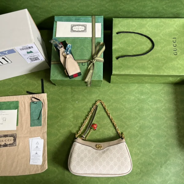 GUCCI Ophidia米棕帆布斜背包-735132：圖片 10