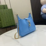 GUCCI Jackie Notte迷你天藍漆皮肩揹包-782889：圖片 3