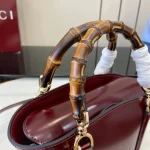 GUCCI Bamboo竹製開心果綠皮革手提包-805832：圖片 6