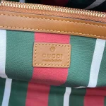 GUCCI GG Emblem中號米棕皮革手提包-815213：圖片 10