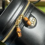 GUCCI Double G迷你黑色皮革斜揹包-760200：圖片 9
