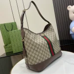 GUCCI Ophidia中號米棕帆布肩揹包-781392：圖片 3