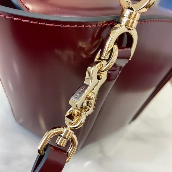 GUCCI Bamboo竹製開心果綠皮革手提包-805832：圖片 5
