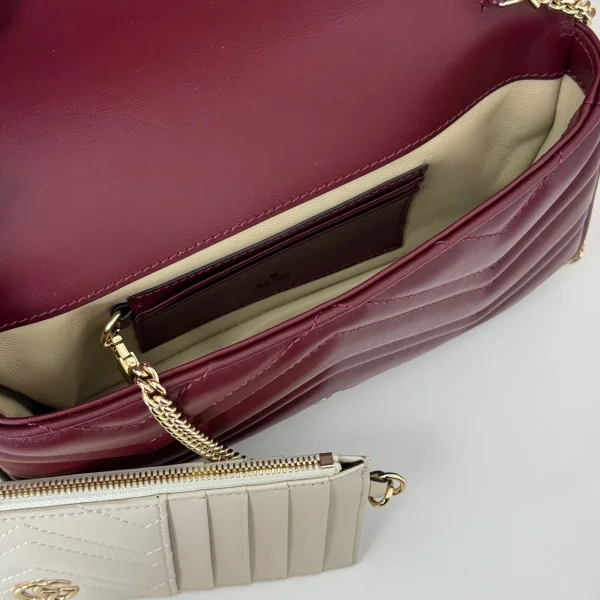 GUCCI GG Marmont灰色皮革斜挎包-751526：圖片 10