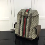 GUCCI Ophidia中號米棕皮革背包-598140：圖片 3