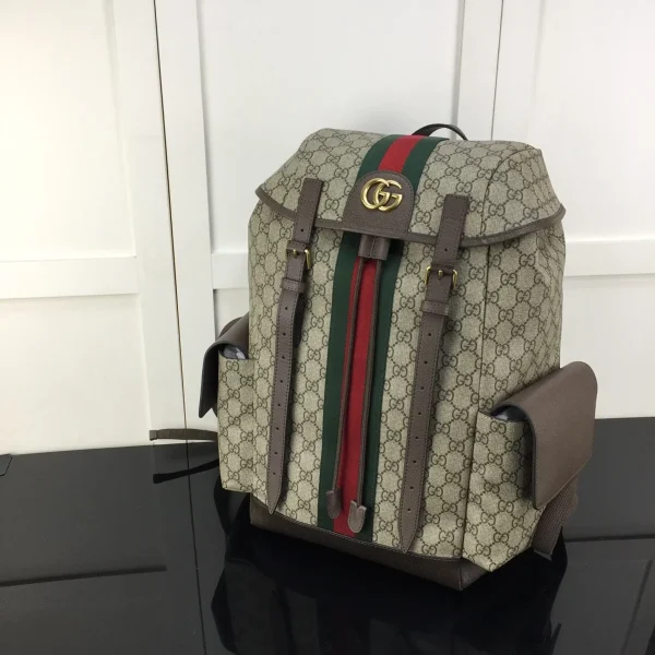 GUCCI Ophidia中號米棕皮革背包-598140：圖片 3