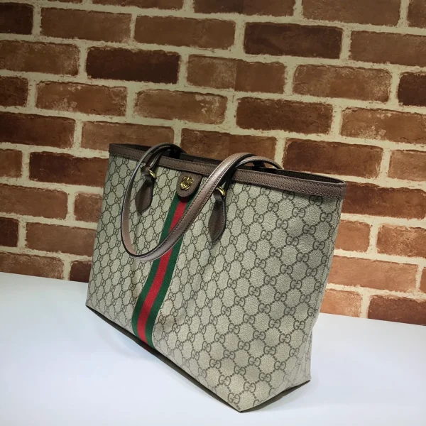GUCCI Ophidia中號藍米帆布托特包-631685：圖片 3