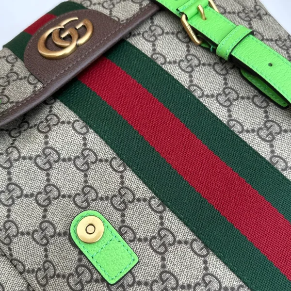 GUCCI Ophidia中號米棕帆布後揹包-598140：圖片 8