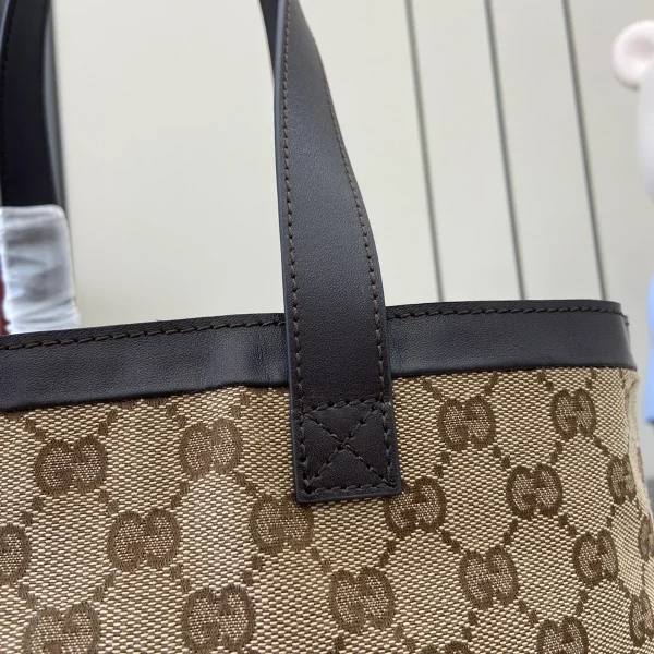 GUCCI Totissima小號米棕帆布托特包-788211：圖片 11