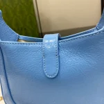 GUCCI Jackie Notte迷你天藍漆皮肩揹包-782889：圖片 7