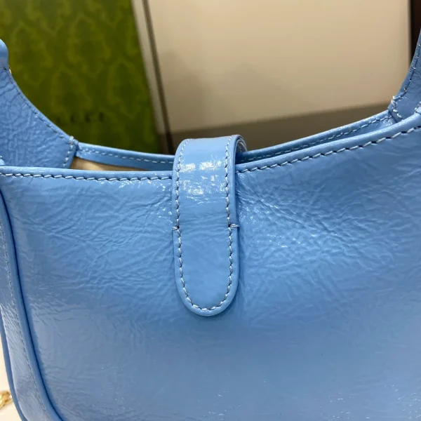 GUCCI Jackie Notte迷你天藍漆皮肩揹包-782889：圖片 7