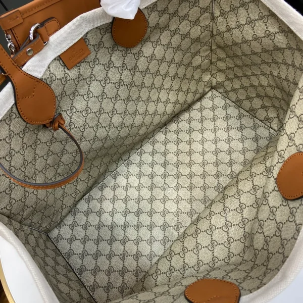 GUCCI Gucci Lido中號米棕帆布手挽包-772176：圖片 9