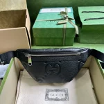 GUCCI Jumbo GG小號黑色皮革斜揹包-658582：圖片 2