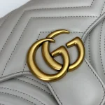 GUCCI GG Marmont黑色牛皮肩揹包-443497：圖片 6