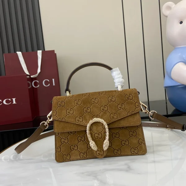 GUCCI Dionysus棕色麂皮斜揹包-813400：圖片 2