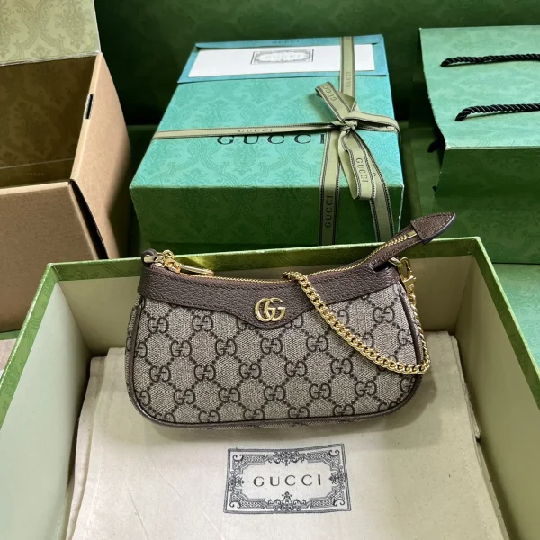 GUCCI Ophidia米白帆布斜揹包-764960：圖片 2