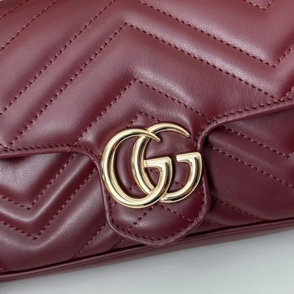 GUCCI GG Marmont灰色皮革斜挎包-751526：圖片 7