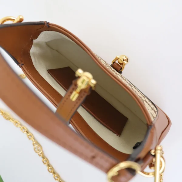 GUCCI Jackie 1961迷你駝棕帆布斜揹包-675799：圖片 8