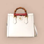 GUCCI Diana小號白色皮革手提包-702721