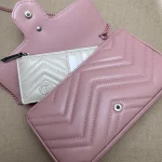 GUCCI GG Marmont粉紅皮革斜背包-751526：圖片 7
