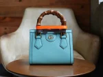 GUCCI Diana粉紅皮革斜背包-702732：圖片 3
