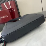 GUCCI Jackie大號黑色粒面斜揹包-813650：圖片 5