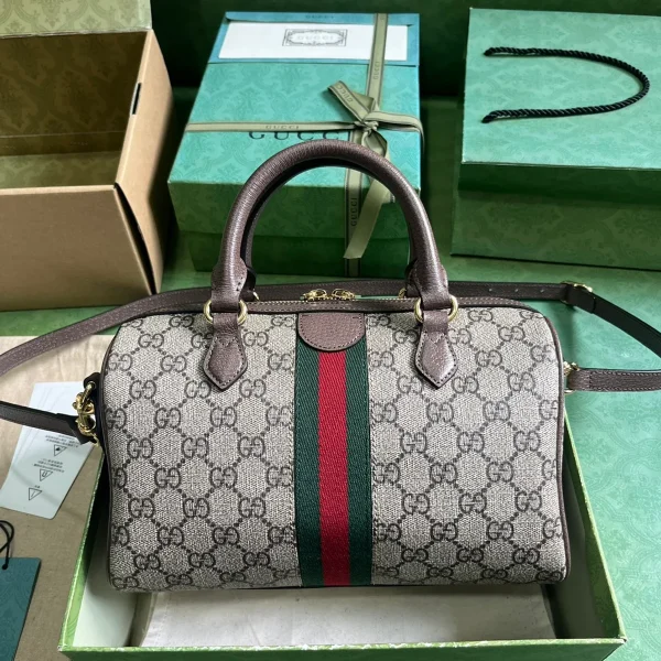 GUCCI GG Supreme小號藍米帆布斜揹包-772061：圖片 3