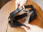 GUCCI GG Marmont黑色皮革斜挎包-699514：圖片 9