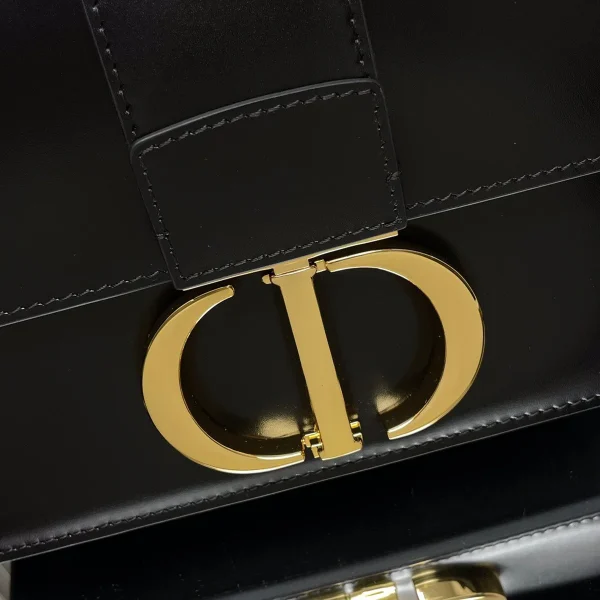 Dior 30 Montaigne 黑色小牛皮斜挎包中號MM-M9203：圖片 10